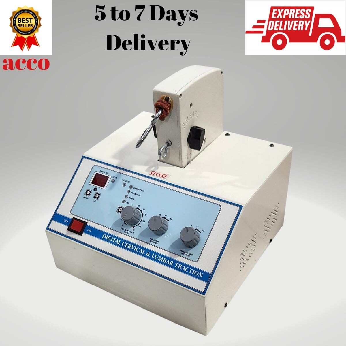 Máquina de tracción cervical y lumbar Prof con pantalla LED uso terapéutico acco