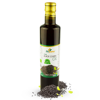 Zertifiziertes Bio kaltgepresstes Schwarzkümmel/Schwarzkümmelöl 500ml Biopurus AT