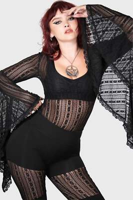 KILLSTAR Bodysuit - Lorelena Wasserfallärmel Spitze Goth Gothic Alternative
