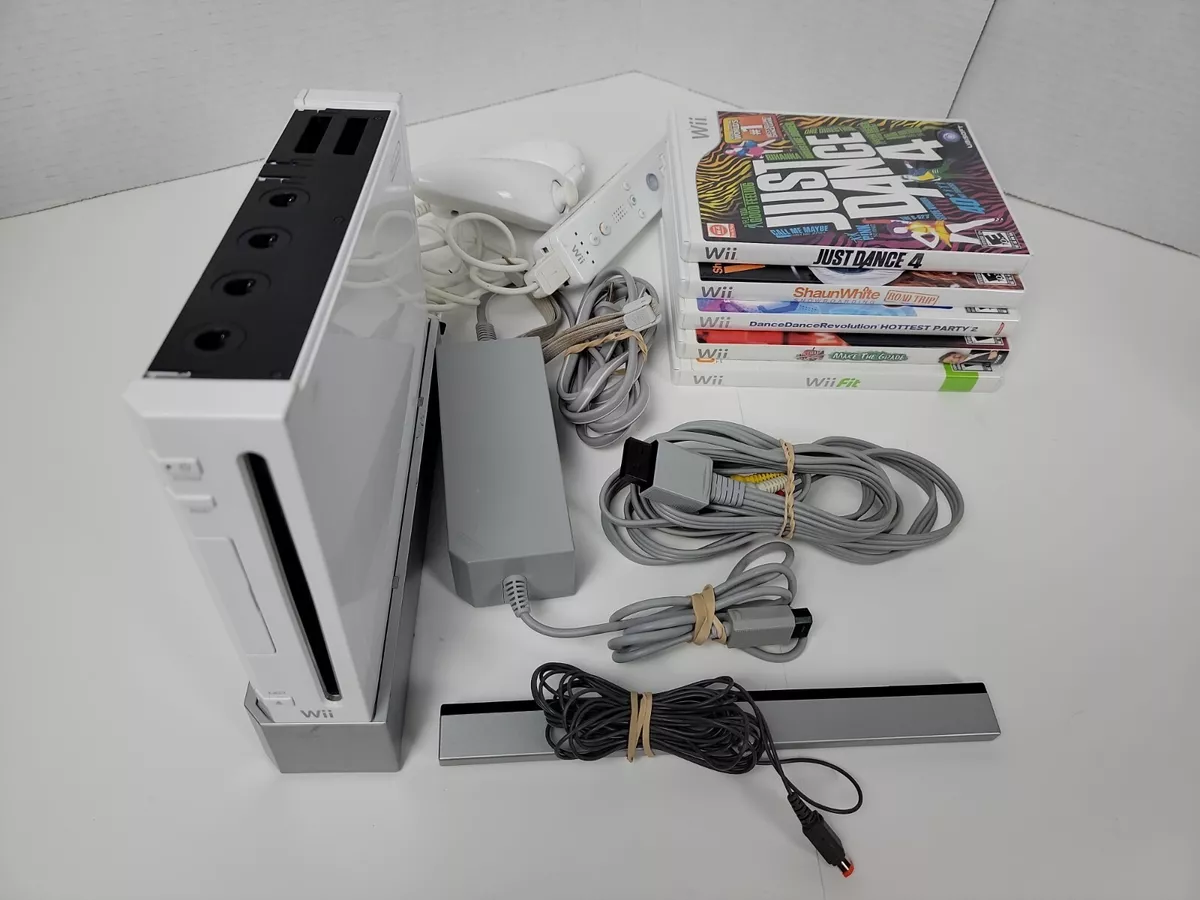 Nintendo Wii RVL-001 (USA) White Game Console Bundle ( No Motion Sensor)