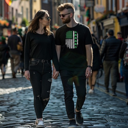 Camiseta Top Bandera de Estados Unidos Día de San Patricio para Hombre y Mujer - Imagen 6 de 9