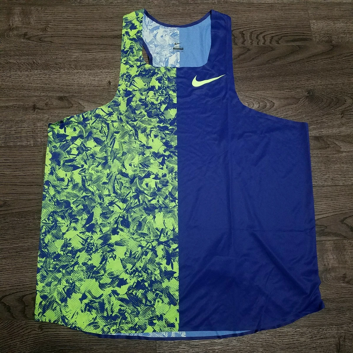 Rare Nike Pro Elite Singlet Track Field Mens 3XL Running Blue Green Aeroswift