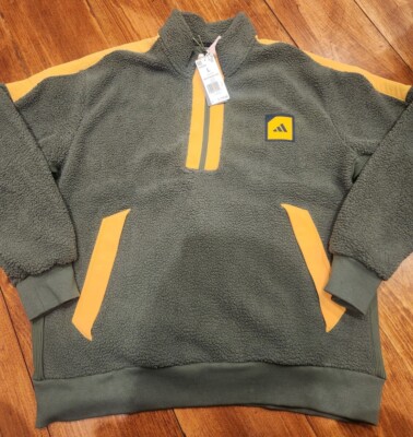 adidas Golf Men's Adicross Padded Fleece 1/4 Zip Jacket, Size L, Base Green $170