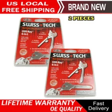 New 2pcs Swiss Tech 6 In 1 Utili-Key Tool Keyring Keychain Screwdrive Pocket