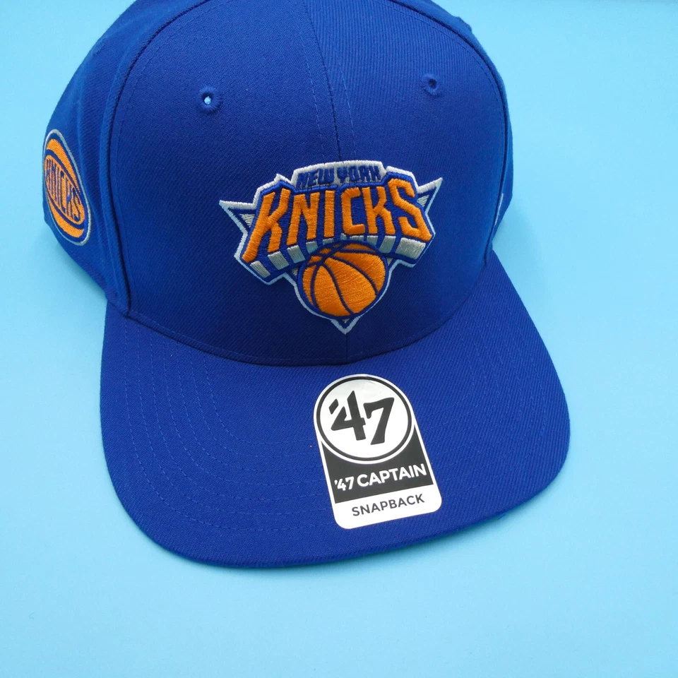 '47 Brand New York Knicks Sombrero Para Hombres Gorra Snapback Capitán Baloncesto NBA Azul Nuevo Foto 2 de 4