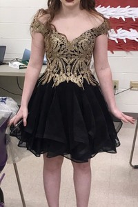 black and gold dress short