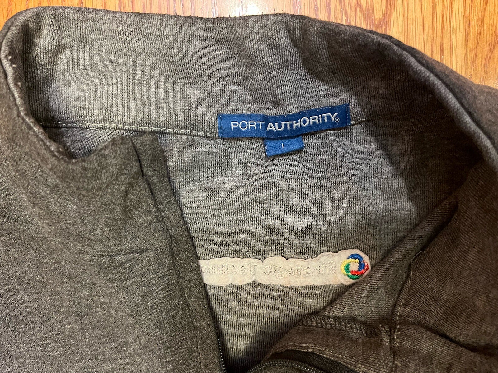 GOOGLE logo 1/4 ZIP Pullover Sweatshirt Gray Larg… - image 6