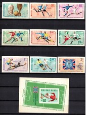 S45224 HONGRIE 1962 MNH** Coupe Du Monde De Football 9v + s/s IMPERFORÉ