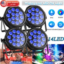 1/2/4pcs RGBW IP65 Waterproof 14x15W LED Par Light DMX Stage Outdoor Wash lights