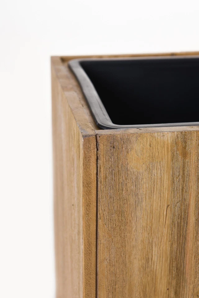 Pflanzkübel Blumenkübel Säule Pflanzsäule Holz BLOCK 70 cm hoch Braun - Bild 2 von 4