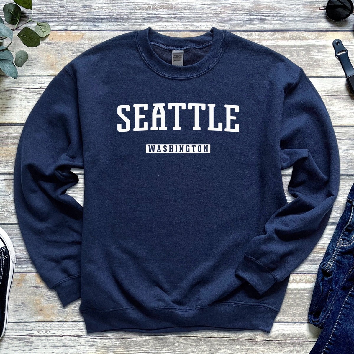 Seattle Sweatshirt | Seattle Washington Crewneck Sweatshirt | eBay