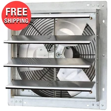 16" Shutter Exhaust Fan 1200 CFM Industrial Speed Wall Mount Garage Shop Attic