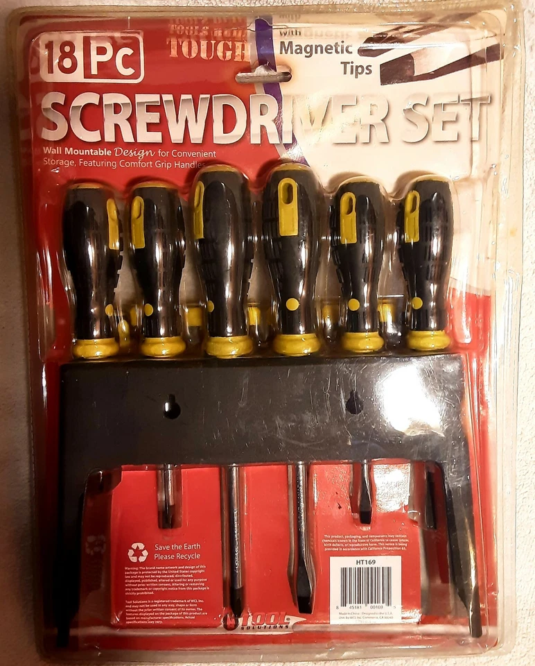 18 Screwdriver Set with Stand Magnetized Steel Tips Comfortable Tool Solutions - Image 2 of 4