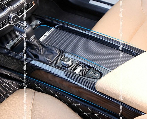 Para Volvo S60 2019-2022 consola central de fibra de carbono panel de cambio de marcha borde - Imagen 2 de 8