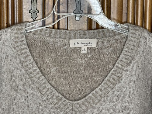 Philosophy Sweater Womens Small Beige V 