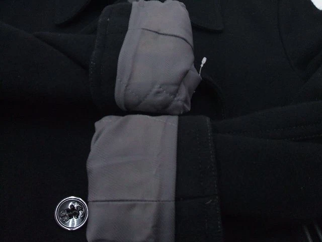 FACTOTUM Size 46 Wool Made in Japan pea coat black 1-0202A☆ image 4