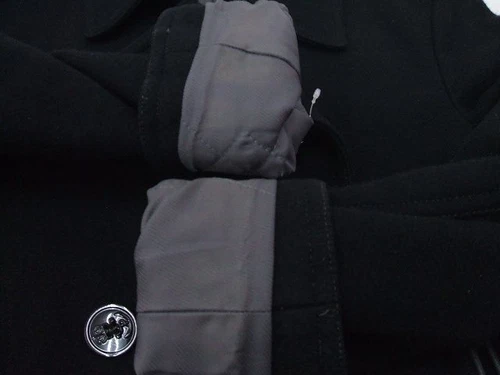 FACTOTUM Size 46 Wool Made in Japan pea coat black 1-0202A☆ image 4