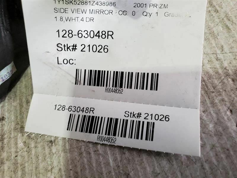 Espejo retrovisor lateral derecho Chevrolet Prizm 1998-2002, Psngr, 1,8, N.º de parte: 94857543  Foto 3 de 4