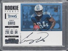 COREY DAVIS 2017 PANINI CONTENDERS HORIZONTAL VARIATION SSP ON CARD AUTO RC #368