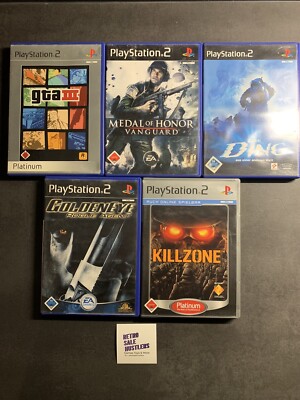 PS2 Bundle FSK18 GTA 3, Killzone, Medal of Honor Vanguard, Goldeneye, Das Ding