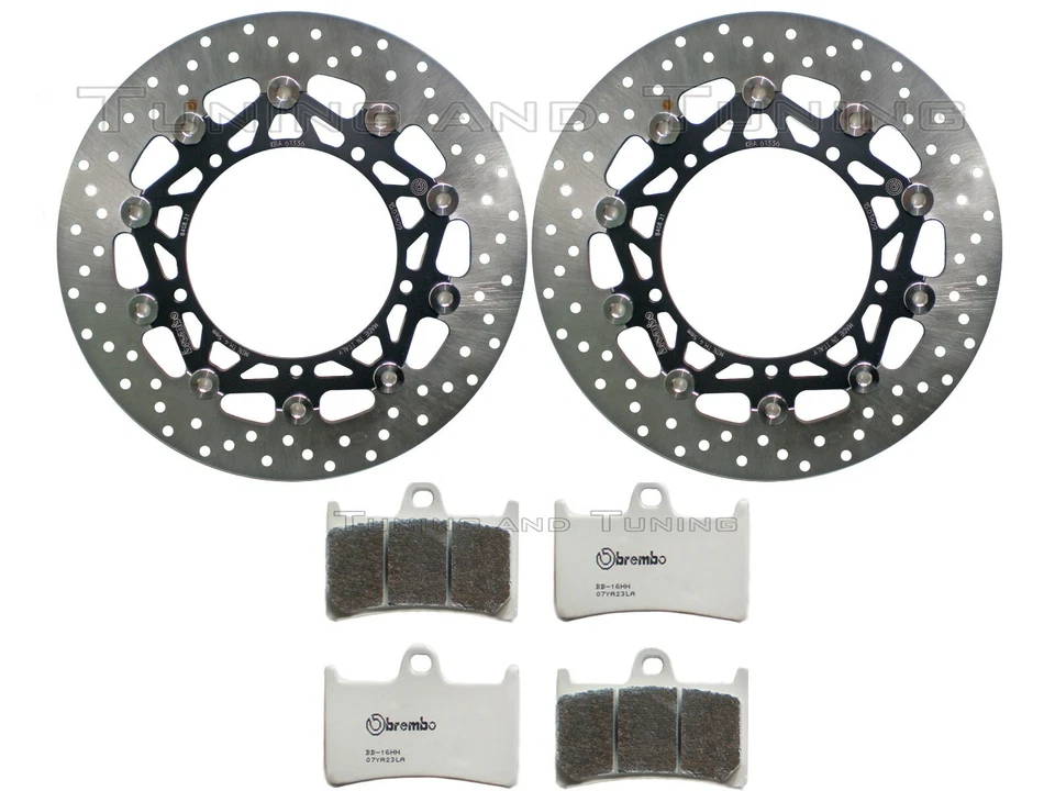 Disques frein avant BREMBO + Plaquettes LA POUR YAMAHA MT 09 850 ABS 2014>2016 - Photo 1/1