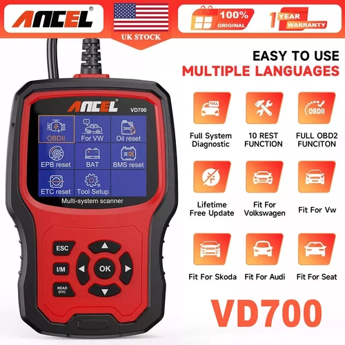 VD700-US for VW AUDI Car Diagnostic All System OBD2 Scanner EPB OIL DPF TPMS ABS