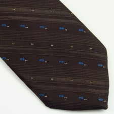 Vintage Wemlon II by Wembley Neck Tie Brown Bronze Striped Poly 54"x3" Narrow