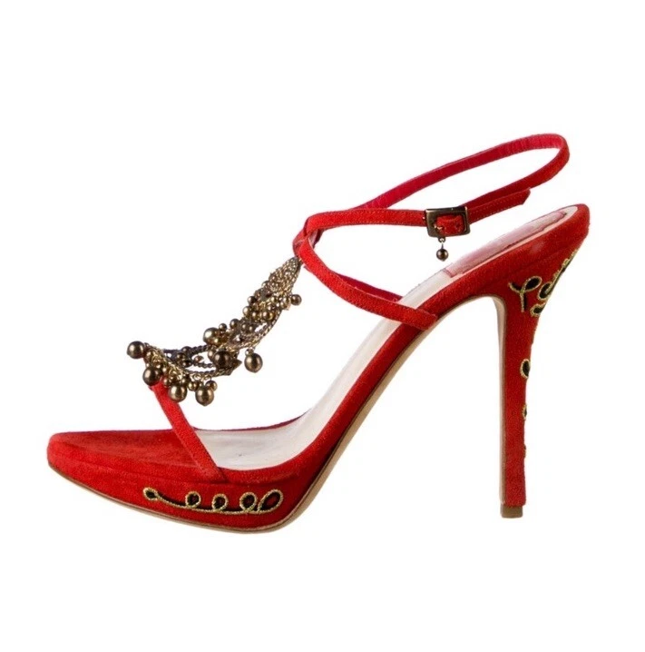 Christian Dior talons hauts en daim rouge taille 9,5 US 39,5 IT NEUF AVEC ÉTIQUETTE rare authentique