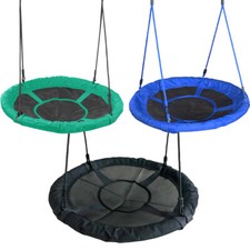 Huśtawka gniazdowa Outdoor Huśtawka talerzowa Ø100 Huśtawka Okrągła huśtawka Zielona Niebieska Czarna