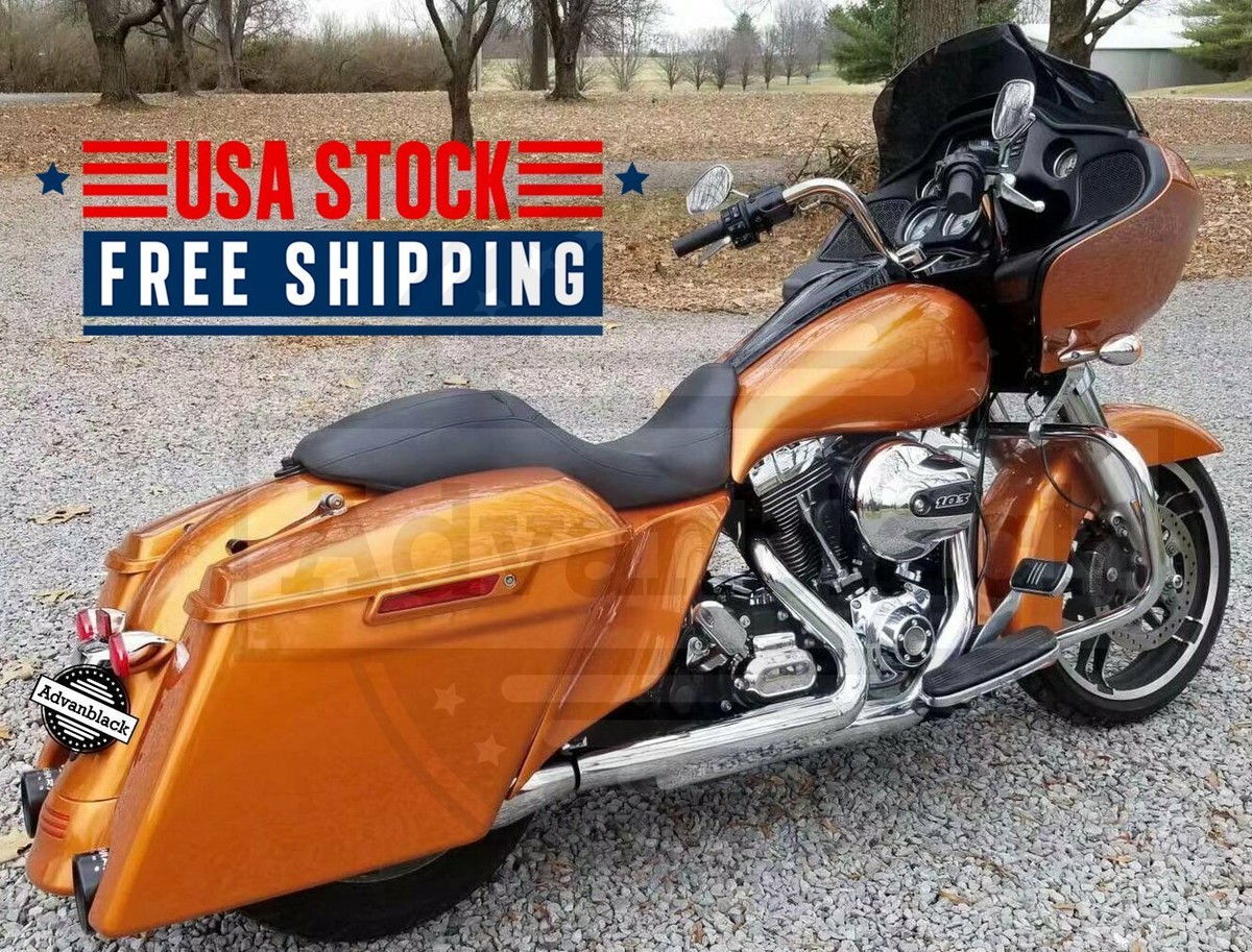 Amber Whiskey Stretched Extended Side Cover For 14+ Harley