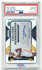 2023 Prizm College Penmanship CPJM Joe Milton III Auto /99 PSA 10 Patriots Pop 3
