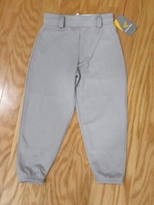 Easton Youth Boys Pro Pull Up Baseball Pants Elastic Cuff Gray Small NEW W/ TAG
