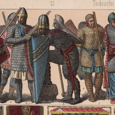 CHAINMAIL - Religious Warrior Spears Middle Ages Arms 1884 Antique Print w Video
