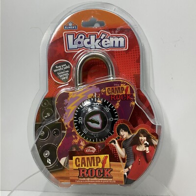 Disney Camp Rock Lock'em Combination Padlock Lock 2008 NIP NOS Elmer's