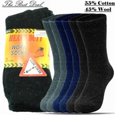 3-12 Pairs Mens Winter Thermal Heavy Duty Wool Cotton Work Boots Socks Size 9-13