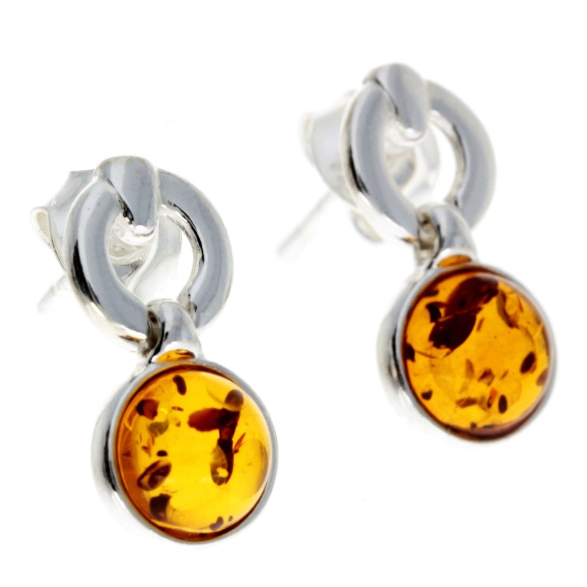 Orecchini A Goccia In Argento 925 Con Vera Ambra Baltica – SilverAmber – Colore Cognac, Verde O Limone - 5