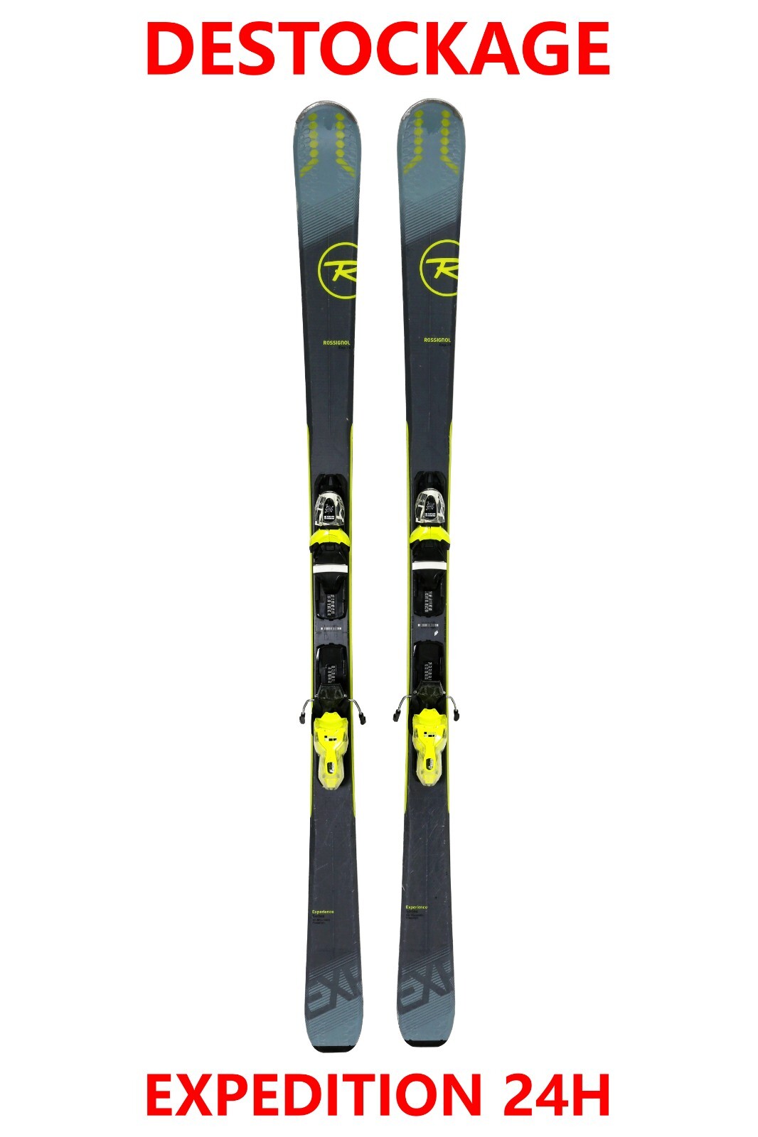 ski occasion ROSSIGNOL " EXPERIENCE 74" taille: 168 cm = 1 mètre 68 + fixations