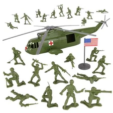 TimMee Processed Plastic SEA KING RESCUE HELICOPTER Playset Tim Mee Army Men