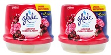 2 x Glade Luscious Cherry & Peony Fragranced Bathroom Gel Air Freshener 180g