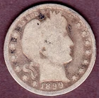1899 BARBER QUARTER  in GOOD  condition ~ FULL RIM ON BOTH SIDES     stk b-603