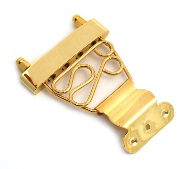 Gold Short Deluxe Trapeze Tailpiece Hollowbody/Archtop/Jazz Guitar TP