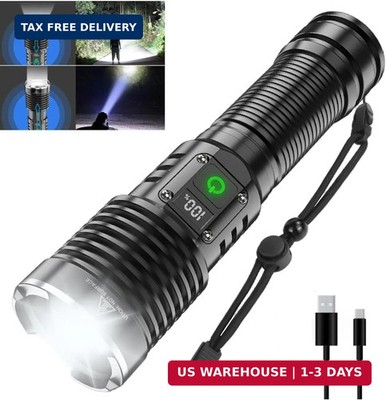 High Lumens LED Flashlights Rechargeable, Super Bright Flashlight, Powerful Tact