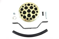 Wyatt Gatling Brass Drilled Air Cleaner fits Harley Davidson