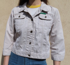 1990s Todd Oldham Jeans Jacket TO2 Denim Khaki Half Sleeve Coat sz Medium