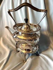 Antique Victorian Roberts and Belk Spirit Kettle Silver plate w/ Original Burner