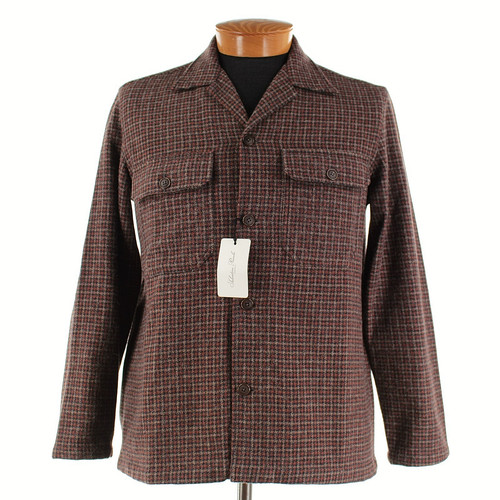 Sobrecamisa Salvatore Piccolo Nueva con Etiquetas Mezcla de Lana Talla M en Beige/Naranja/Azul