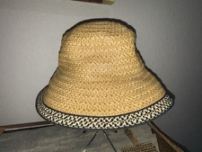 ERIC JAVITS SUN BUCKET STRAW UPF 50 HAT Never Worn NWOT
