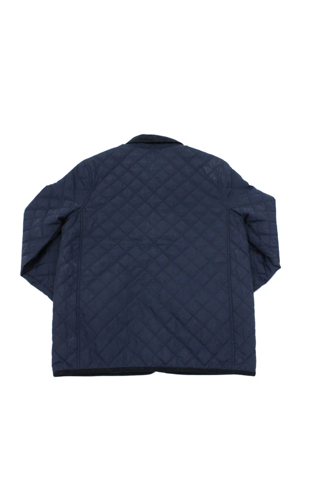 Crewcuts 男孩绗缝领纽扣前长袖夹克海军蓝 14 码 — 第 2/4 张图片