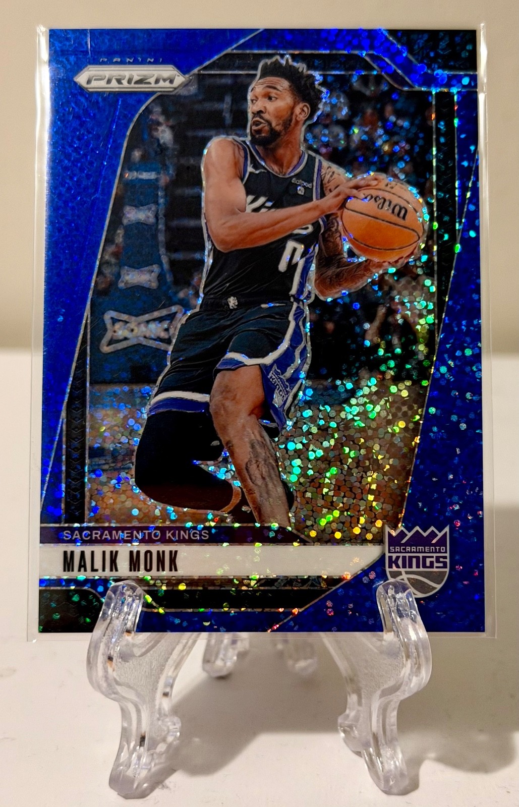 2024-25 Panini Prizm Malik Monk Blue Sparkle /144 #93