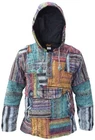 Mens Gheri Patchwork Festival Fleece Lined Winter Pullover Hippy Boho Hoodie